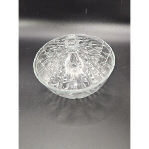 KIG Indonesia Crystal Glass Candy Dish Lid Bowl EUC Cocktail Party‎